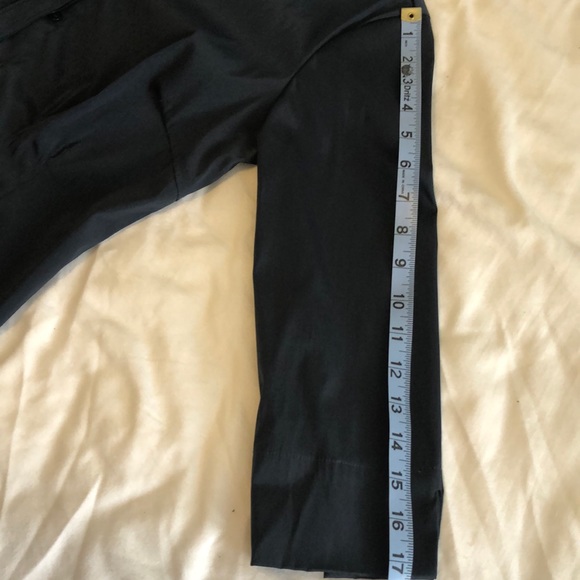 Navy Blue Nylon/Spandex Button Down Collared Top - Picture 8 of 8